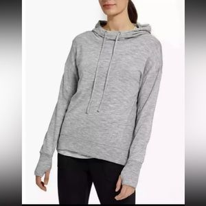 Athleta Heather Studio Rib Soft Pullover Hoodie